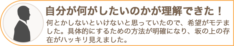自分が何がしたいのかが理解できた！